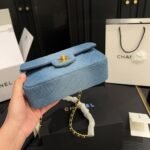 Chanel Classic Handbag Washed Denim And Gold Tone Metal Blue 19cm A01112 B16747 NX158 - Image 5