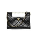 Chanel Small Tote Gold Tone Metal Black 27Cm As5413 B19658 94305