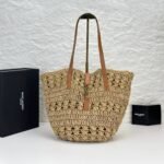 Saint Laurent Panier Raffia Natural Brown 39Cm 688221 Gaaac 2080 - Image 2