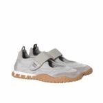 Miumiu Tyre Technical Fabric And Suede Ballerinas Cloudy Gray 5F416E D7C F0424 F 005
