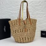 Saint Laurent Panier Raffia Natural Brown 39Cm 688221 Gaaac 2080 - Image 3