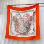 Hermes Brides De Gala En Fleurs Scarf 90Cm Vermillon H004192S 04 - Image 2