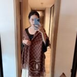 Chanel Cashmere Shearling Scarf Brown - Image 4