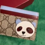 Gucci Bi-Color Gg Card Case With Panda Detail Beige Ebony 11Cm - Image 7