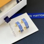 Louis Vuitton Nanogram Enamel Earrings Blue M01832 - Image 2