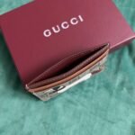 Gucci Bi-Color Gg Card Case With Dog Detail Beige And Dark Brown 11Cm - Image 4