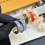 Louis Vuitton Nanogram Enamel Earrings Blue M01832 - Image 3