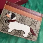 Gucci Bi-Color Gg Card Case With Dog Detail Beige And Dark Brown 11Cm - Image 5