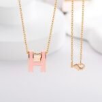 Hermes Mini Pop H Pendant Light Pink And Gold H147992Fof2 - Image 4