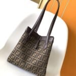 Fendi Origami Medium Ff Jacquard Fabric Bag Brown 27Cm 8Bh414Afpmf1Gl7 - Image 5