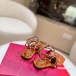 Valentino Garavani Rockstud Thong Sandals Brown - Image 6