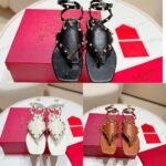 Valentino Garavani Rockstud Thong Sandals Brown - Image 8