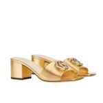 Gucci Nojum Women’s Slide Sandal Metallic Gold ‎817257 B8B00 8024