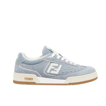 Fendi Match Denim Fabric And Suede Low Tops Light Blue 8E8670Asb3F1Sv1