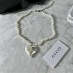 Gucci Interlocking G Heart Necklace In Palladium Tone Metal - Image 2
