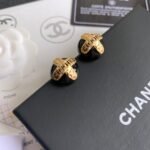 Chanel Button Black Earrings - Image 7