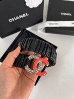 Chanel Women’S Pearl Circle Belt Red 30Mm - Image 6