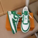 Louis Vuitton And Nike Air Force 1 By Virgil Abloh White Comet Green - Image 9