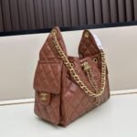 Chanel 25 Small Handbag Grained And Gold Tone Metal Brown 26Cm As5293 B20304 U1192 - Image 3
