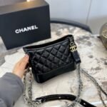 Chanel Gabrielle Small Hobo Bag Smooth Gold Silver Tone Black 20Cm A91810 Y61477 94305 - Image 2