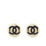 Chanel Stud Earrings Gold Black Abe810 B19198 Nacvd