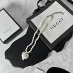 Gucci Interlocking G Heart Necklace In Palladium Tone Metal - Image 7