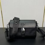 Prada Re Nylon And Saffiano Shoulder Bag Black 20Cm 2Vd053 2Dmh F0002 V Ooo - Image 2