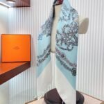 Hermes Brides De Gala En Fleurs Scarf 90Cm Blanc H004192S 01 - Image 6