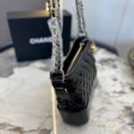 Chanel Gabrielle Small Hobo Bag Smooth Gold Silver Tone Black 20Cm A91810 Y61477 94305 - Image 3