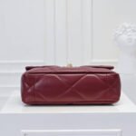 Chanel 19 Shiny Crumpled Burgundy 25cm - Image 5