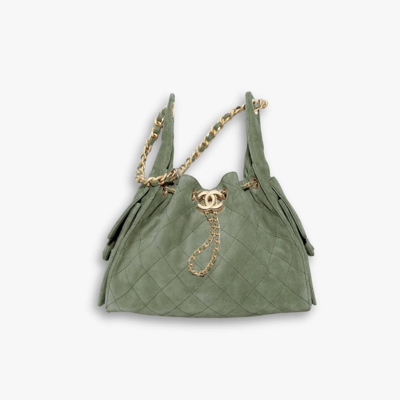 321-3.jpg Chanel 25 Small Handbag Suede Grey 30Cm AS5293 B18799 NACAA - Image 1
