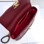 Chanel 19 Shiny Crumpled Burgundy 25cm - Image 6