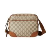 Gucci Gg Emblem Medium Crossbody Bag Beige And Brown 23Cm 821160 Faed3 9786