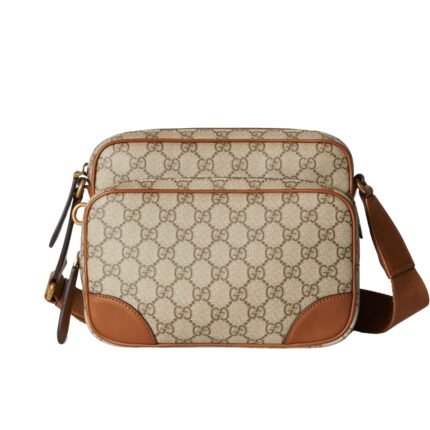 Gucci Gg Emblem Medium Crossbody Bag Beige And Brown 23Cm 821160 Faed3 9786