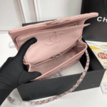 Chanel Classic Double Flap Bag Silver Hardware Light Pink 25cm - Image 6