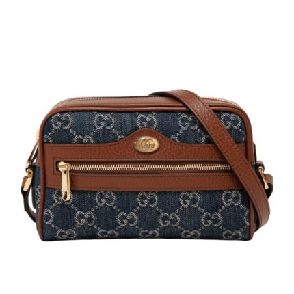 Gucci Ophidia Gg Mini Denim Blue And Brown 17Cm 517350 2Kqgg 8375