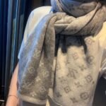 Louis Vuitton Cachecol Monogram Denim Scarf Light Grey - Image 8