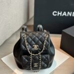 Chanel 22 Mini Duma Backpack Matelasse Leather With Gold Hardware Black 20cm - Image 2