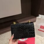 Valentino Garavani Vain Small Shoulder Bag In Crocodile Black 19Cm 6W0B0R17Tvg 0No - Image 5