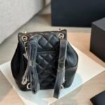 Chanel 22 Mini Duma Backpack Matelasse Leather With Gold Hardware Black 20cm - Image 6
