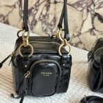 Prada Dangle Leather Top Handle Mini Bag Black 16Cm 1Bb137 2Cyr F0002 V Ooo - Image 3