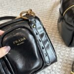 Prada Dangle Leather Top Handle Mini Bag Black 16Cm 1Bb137 2Cyr F0002 V Ooo - Image 4