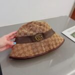 Gucci Canvas Bucket Hat With Double G Brown 576587 4HG62 2564 - Image 6
