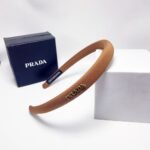 Prada Small Prada Milano Headband With Gold Hardware In Dark Brown - Image 2
