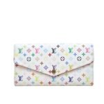 Louis Vuitton Sarah Wallet Monogram Multicolor White 19Cm