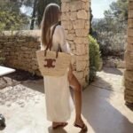 Summer Set: Celine Teen Celine Classic Panier In Palm Leaves Tan And Hermes Slippers Flat Oran Brown H021056Z - Image 10