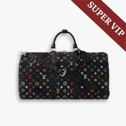 Super Vip 1:1 – Louis Vuitton x Takashi Murakami Keepall Bandoulière 50 Bag Black 50Cm M13745