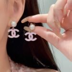Chanel Pendant Earrings Pearly White And Pink Abf397 B19975 Naftt - Image 5