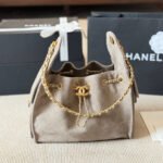 Chanel 25 Small Handbag Gold Tone Metal Light Gray 25Cm - Image 2