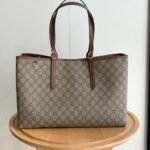 Gucci GG Emblem Large Tote Bag Beige And Dark Brown 38Cm  ‎815213 FAD6L 9758 - Image 2